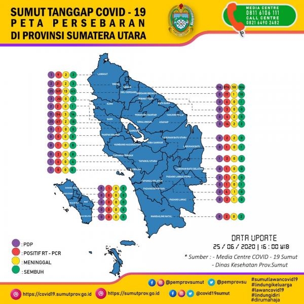 Peta Persebaran 25 Juni di Provinsi Sumatera Utara 